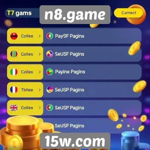 Exploração das opções de pagamento no site de jogos n8.game